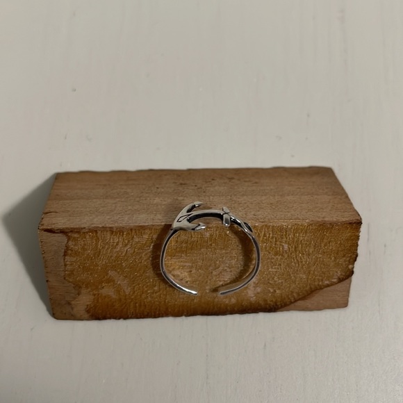 Adjustable Sterling Silver Anchor Toe Ring - Picture 3 of 4